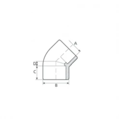 Aquatech Raccords Hydrauliques Pour Piscine Coude à Coller à 45° En PVC Pour Plomberie De Piscine - Diamètre 50 Mm