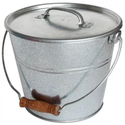 Accessoires De Jardinage Seau à Compost Ou à Cendres 5L Galvanisé Poignée Bois Guillouard 080650