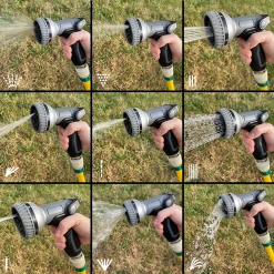 Lance Et Pistolet D'arrosage Pistolet D'arrosage Multi Jets 9 Jets Bi Matière Techn'O Fitt Noir Gris -Espace vert et piscine Soldes Boutique arrosage2