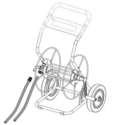 Dévidoir Dévidoir Métallique 2 Roues Pleines Edia Tuyau Arrosage 55m Noir Vert -Espace vert et piscine Soldes Boutique devidoir edia 2 roues vue eclatee