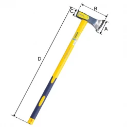 Merlin éclateur Merlin éclateur Pour Fendre Bûches - Perrin - Lame Acier - Manche Composite 90 Cm -Espace vert et piscine Soldes Boutique dimensions merlin eclateur