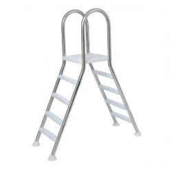 Flexinox Douche, Echelle Et Mobilier Extérieur Échelle Double De Piscine Hors-sol - 2 Fois 4 Marches 1.20 Mètres - Inox