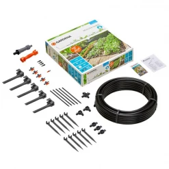 Goutte à Goutte Ensemble Complet Arrosage Goutte à Goutte Massifs Potagers Gardena 40 M2 -Espace vert et piscine Soldes Boutique ensemble complet arrosage goutte a goutte massifs et potagers gardena couvre 40 m2 1