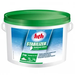 Produit D'entretien Piscine Stabilisant Chlore Pour Piscine - Stabilizer HTH - En Granulés - Seau De 3 Kg