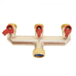 Fitt Sélecteur D'arrosage Raccord Sélecteur 3 Directions Mâle Tuyau Arrosage 20/27 3/4" Laiton