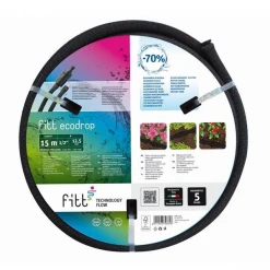 Fitt Goutte à Goutte Ensemble Tuyau Poreux Ecodrop Raccords Réducteur Pression 13x16mm 15m