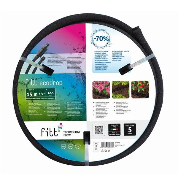 Fitt Goutte à Goutte Ensemble Tuyau Poreux Ecodrop Raccords Réducteur Pression 13x16mm 15m 3 Fitt Goutte à Goutte Ensemble Tuyau Poreux Ecodrop Raccords Réducteur Pression 13x16mm 15m